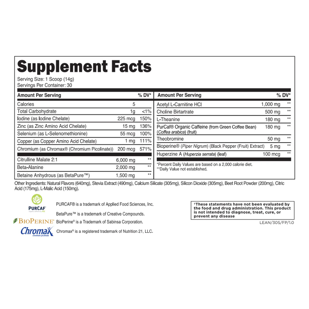 LEAN ERGOGENIC TRAINING & FAT-LOSS FORMULA